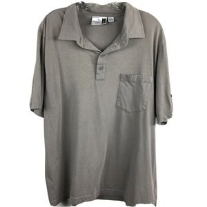 Puma Polo‎ Shirt Mens Sz L Gray Cotton Polo Golf Logo Collar Pocket